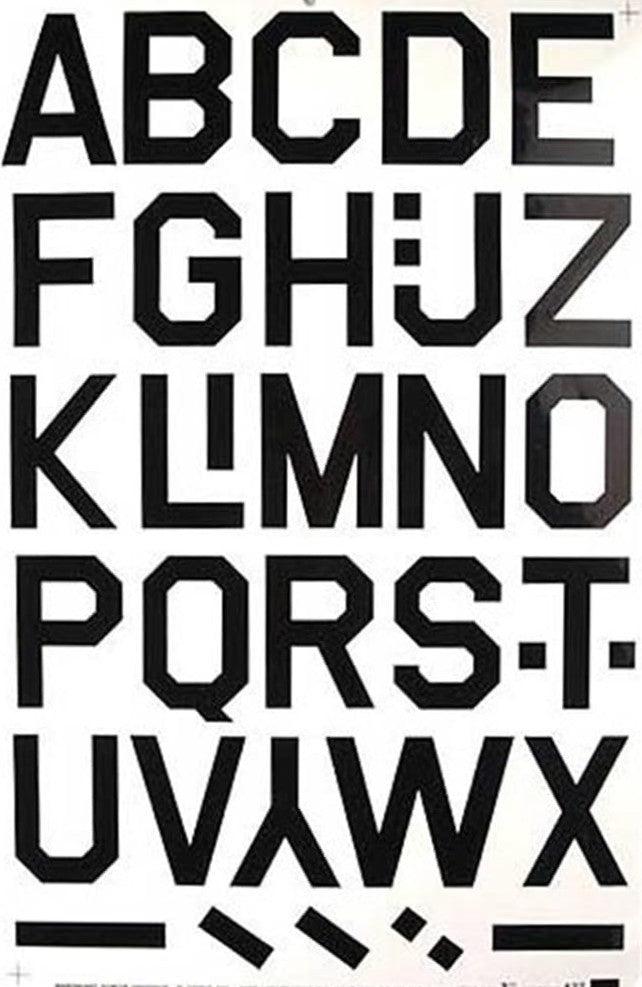 Major Decals 3" Letters - Sheet #427