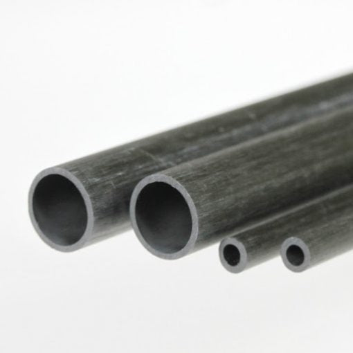 Protruded Carbon Fibre Wing Tube 8mm x 340mm (ID 6mm)